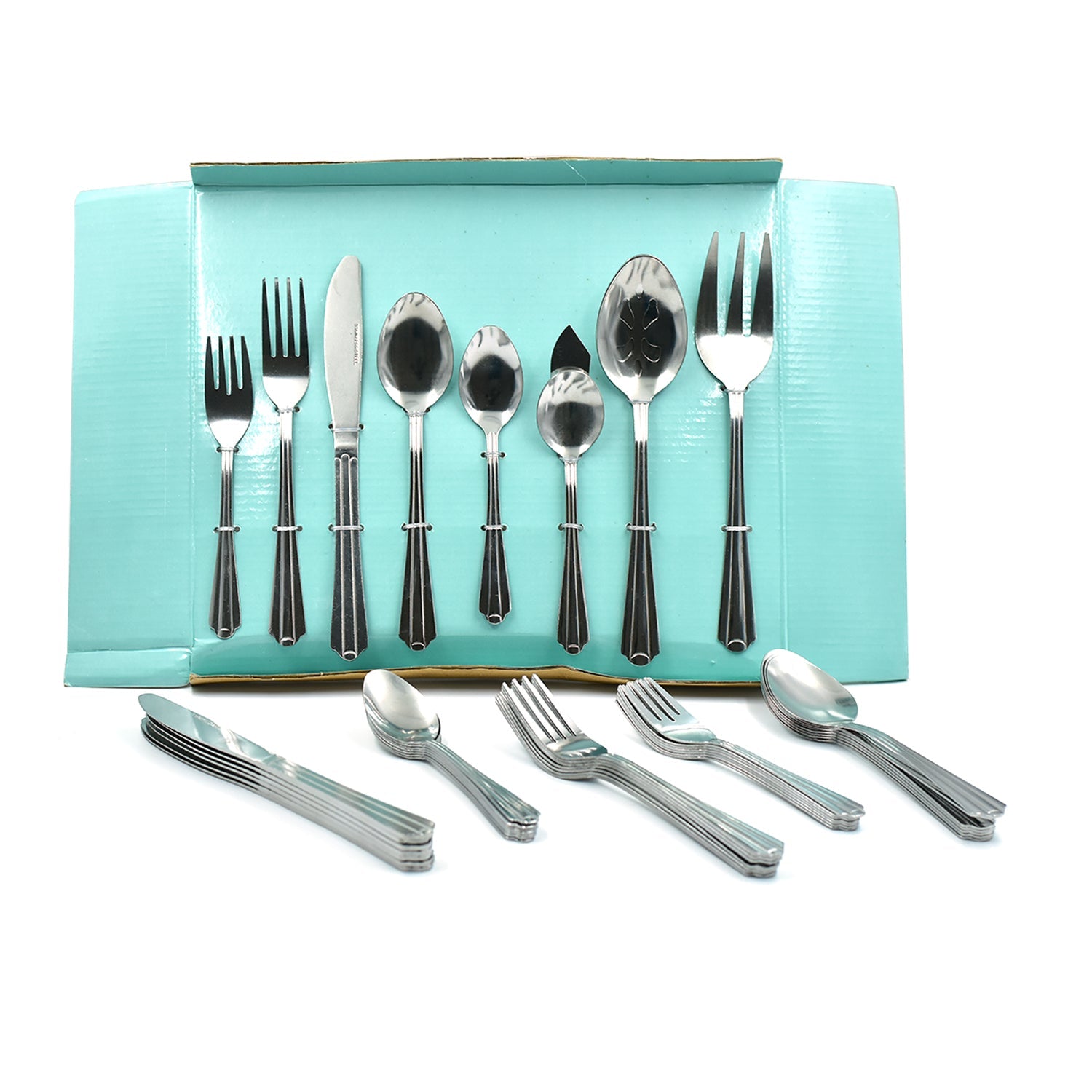 2769 45Pc Stainless steel Flatware Set Used For Dinner, Breakfast And Lunch Purposes In All Kinds Of Places. DeoDap 2769 45Pc Stainless steel Flatware Set Used For Dinner, Breakfast And Lunch Purposes In All Kinds Of Places. DeoDap
